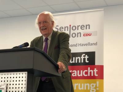 Prof.Otto Wulff Präsident der Senioren - Union der CDU Deutschlands emotionale Rede zum 13.08 in Falkensee